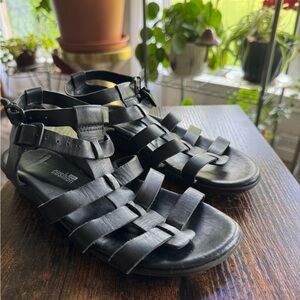 Clarks Black Strappy Gladiator Sandals